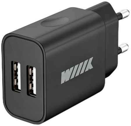 Сетевое зарядное устройство Wiiix UNN-1-2-02, 2xUSB, 2.4A, черный 9668054934