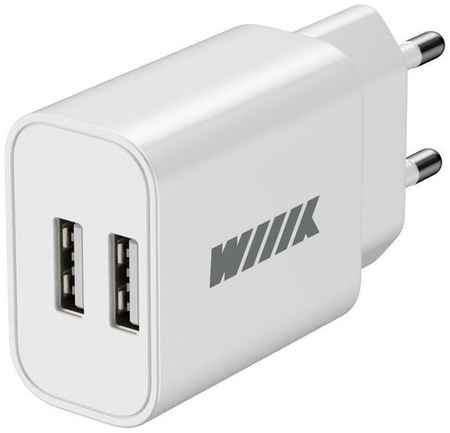 Сетевое зарядное устройство Wiiix UNN-1-2-01, 2xUSB, 2.4A, белый 9668054938