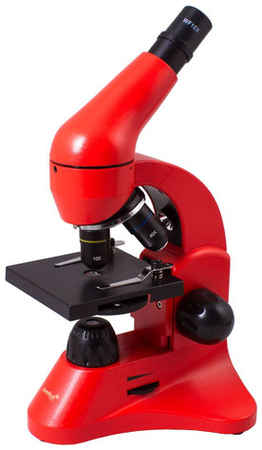 Микроскоп LEVENHUK Rainbow 50L, световой/оптический/биологический, 40-800x, на 3 объектива, красный [69050] 9668085016