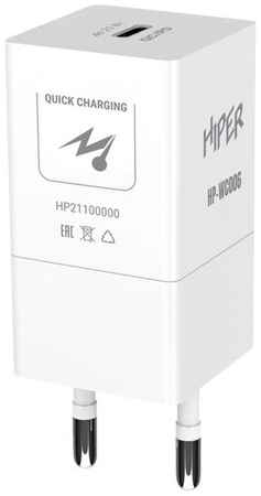 Сетевое зарядное устройство HIPER HP-WC006, USB-C, 25Вт, 3A, белый 9668087510