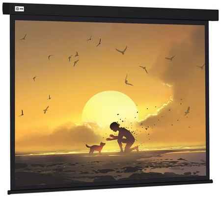 Экран Cactus Wallscreen CS-PSW-150X150-BK, 150х150 см, 1:1, настенно-потолочный