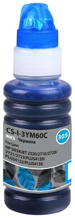 Чернила Cactus CS-I-3YM60C №305, для HP, 100мл, голубой 9668117245