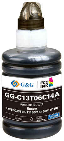 Чернила G&G GG-C13T06C14A №112, для Epson, 140мл, черный пигментный 9668117626