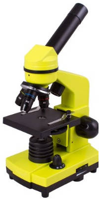 Микроскоп LEVENHUK Rainbow 2L, световой/оптический/биологический, 40-400x, на 3 объектива, желтый/черный [69038] 9668125460