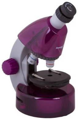 Микроскоп LEVENHUK LabZZ M101, световой/оптический/биологический, 40-640x, на 3 объектива, фиолетовый/серый [69033] 9668125462