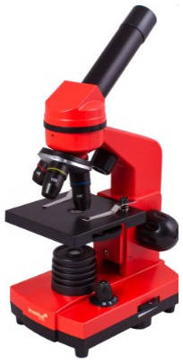 Микроскоп LEVENHUK Rainbow 2L, световой/оптический/биологический, 40-400x, на 3 объектива, оранжевый/черный [69039] 9668125469