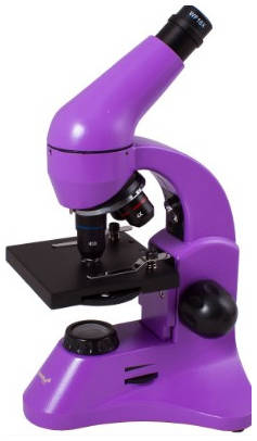 Микроскоп LEVENHUK Rainbow 50L Plus, световой/оптический/биологический, 64-1280х, на 3 объектива, фиолетовый/черный [69052] 9668125476