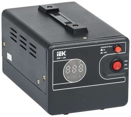 Стабилизатор напряжения IEK Hub, 0.8кВт черный [ivs21-1-001-13]