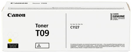 Тонер Canon T09Y, для i-Sensys C1127iF/C1127i/C1127P, желтый, туба 9668164858