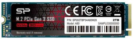 SSD накопитель Silicon Power M-Series SP002TBP34A80M28 2ТБ, M.2 2280, PCIe 3.0 x4, NVMe, M.2