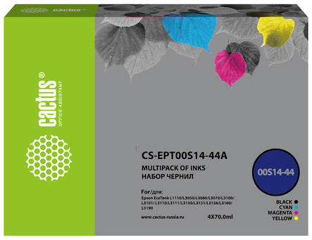 Набор чернил Cactus CS-EPT00S14-44A 103, для Epson, 70мл, многоцветный 9668205288