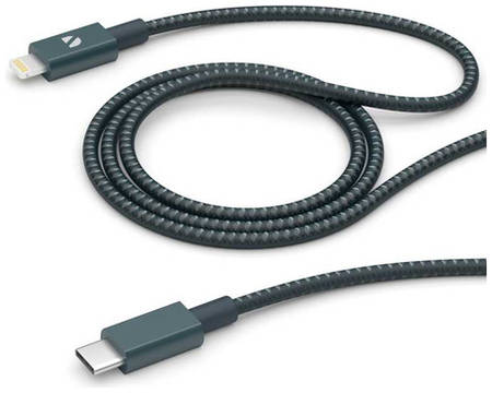 Кабель Deppa 72320 MFI, Lightning (m) - USB Type-C (m), 1.2м, MFI, 3A, графитовый