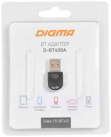 Bluetooth адаптер Digma D-BT400A BT 4.0+EDR class 1.5, USB, 20м