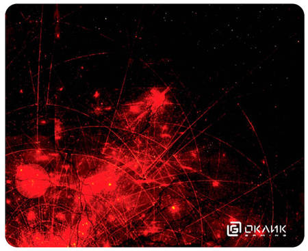 Коврик для мыши Oklick OK-F0252 (S) рисунок/красные частицы, нейлоновая ткань, 250х200х3мм 9668279425