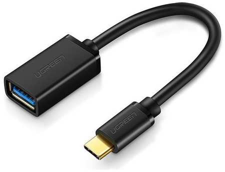 Кабель UGREEN US154, USB Type-C (m) - USB (f), 0.12м, черный [30701] 9668323374