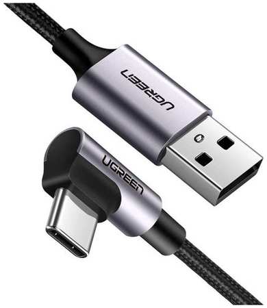 Кабель UGREEN US284, USB Type-C (m) - USB (m), 1м, в оплетке, 3A, черный [50941] 9668323387
