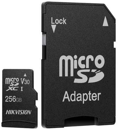 Карта памяти microSDXC Hikvision C1 256 ГБ, 92 МБ/с, Class 10, HS-TF-C1(STD)/256G/Adapter, 1 шт., переходник SD