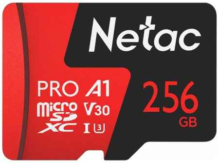 Карта памяти microSDXC UHS-I U3 NETAC P500 Extreme Pro 256 ГБ, 100 МБ/с, Class 10, NT02P500PRO-256G-R, 1 шт., переходник SD