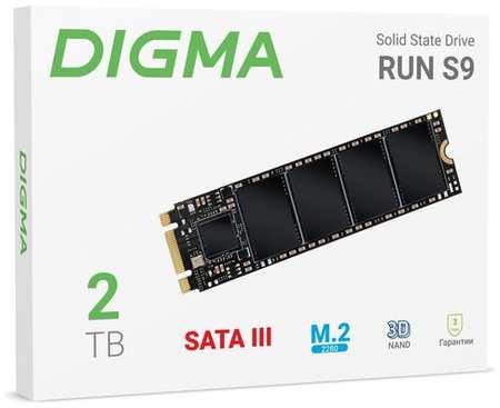 SSD накопитель Digma Run S9 DGSR1002TS93T 2ТБ, M.2 2280, SATA III, M.2, rtl 9668358809