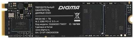 SSD накопитель Digma Mega M2 DGSM3001TM23T 1ТБ, M.2 2280, PCIe 3.0 x4, NVMe, M.2, rtl 9668359510