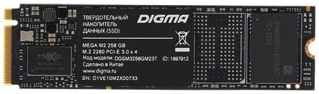 SSD накопитель Digma Mega M2 DGSM3256GM23T 256ГБ, M.2 2280, PCIe 3.0 x4, NVMe, M.2, rtl 9668359586