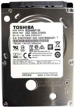 Жесткий диск Toshiba MQ04 MQ04ABF100, 1ТБ, HDD, SATA III, 2.5″ 9668359600