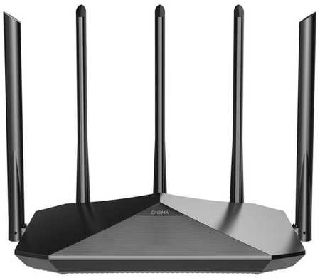 Wi-Fi роутер Digma DWR-AX1501, AX1500, черный 9668394073