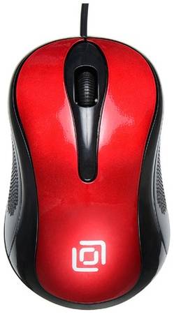 Мышь Oklick 385M, оптическая, проводная, USB, черный и красный [1066865] 9668400301