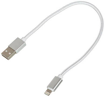 Кабель Ginzzu GC-155W, Lightning (m) - USB (m), 0.25м, белый