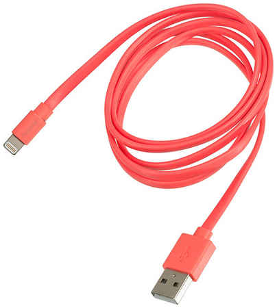 Кабель HAMA Flat, Lightning (m) - USB (m), 1.2м, MFI, плоский, розовый [00173645] 9668438930