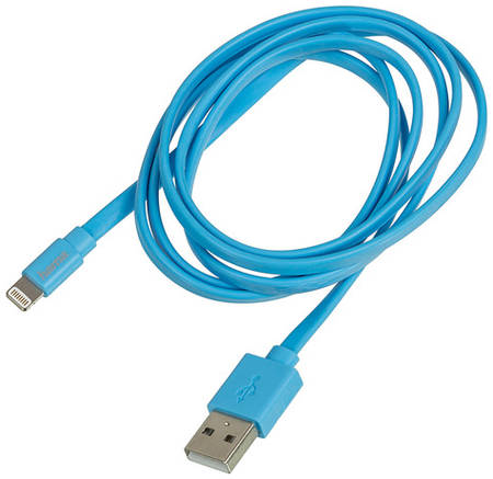 Кабель HAMA Flat, Lightning (m) - USB (m), 1.2м, MFI, плоский, синий [00173646] 9668438939