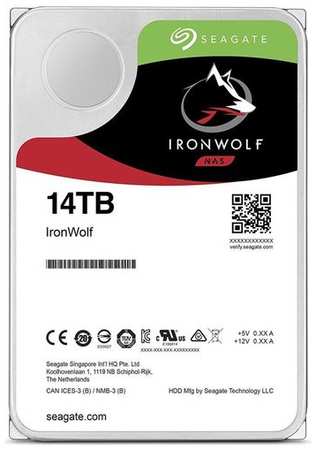 Жесткий диск Seagate Ironwolf ST14000VN0008, 14ТБ, HDD, SATA III, 3.5″ 9668439504