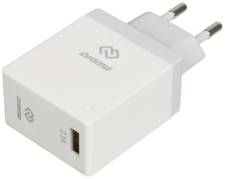 Сетевое зарядное устройство Digma DGWC-1U-2.1A-WG, USB, 10.5Вт, 2.1A, белый 9668495662
