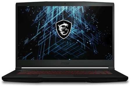 Ноутбук игровой MSI GF63 Thin 11UC-1608XRU 9S7-16R612-1608, 15.6″, IPS, Intel Core i5 11260H 2.6ГГц, 6-ядерный, 16ГБ DDR4, 512ГБ SSD, NVIDIA GeForce RTX 3050 для ноутбуков - 4 ГБ, Free DOS