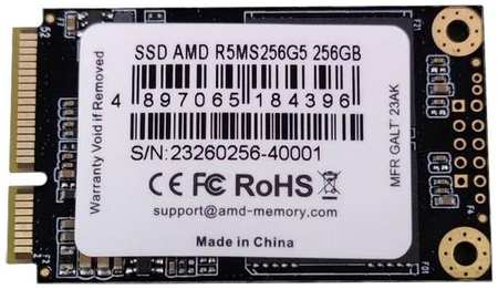 SSD накопитель AMD Radeon R5 R5MS256G5 256ГБ, mSATA, SATA, mSATA, rtl 9668523226