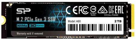 SSD накопитель Silicon Power M-Series SP002TBP34A60M28 2ТБ, M.2 2280, PCIe 3.0 x4, NVMe, M.2