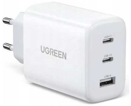 Сетевое зарядное устройство UGREEN CD275, 2 USB + USB type-C, 65Вт, 5A, [90496]