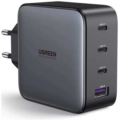 Сетевое зарядное устройство UGREEN CD226, USB + 3х USB type-C, 100Вт, 5A, [90575]