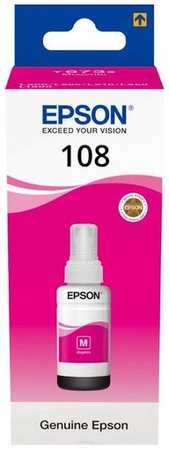 Чернила Epson 108 C13T09C34A, для Epson, 70мл, пурпурный 9668550564