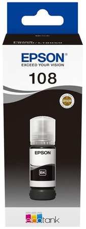 Чернила Epson 108 C13T09C14A, для Epson, 70мл, черный 9668550583