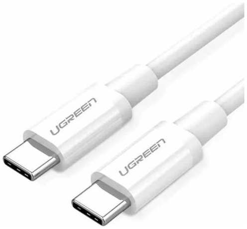 Кабель UGREEN US264, USB Type-C (m) - USB Type-C (m), 2м, 3A, белый [60520]
