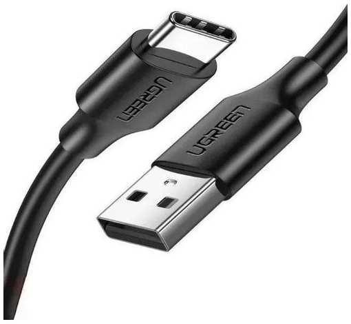 Кабель UGREEN US287, USB Type-C (m) - USB (m), 1.5м, 3A, черный [60117]
