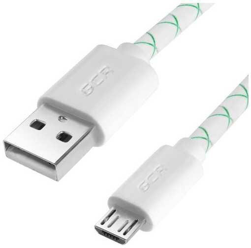 Кабель GREENCONNECT GCR-UA9MCB3-BD, micro USB (m) - USB (m), 1м, 2A, белый / зеленый [gcr-ua9mcb3-bd-1.0m] 9668552350