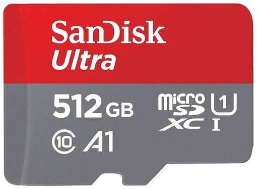 Карта памяти microSDXC UHS-I U1 Sandisk Ultra 512 ГБ, 100 МБ/с, Class 10, SDSQUAC-512G-GN6MN, 1 шт