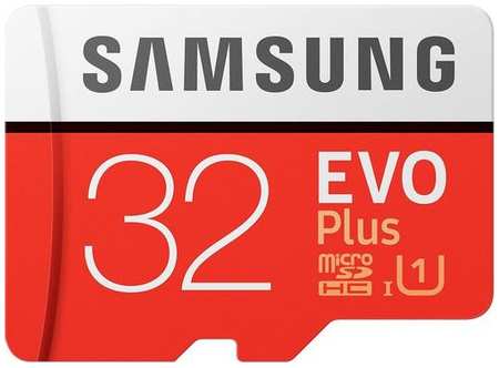 Карта памяти microSDHC UHS-I Samsung EVO PLUS 32 ГБ, 95 МБ/с, Class 10, MB-MC32GA, 1 шт., переходник SD 9668555866