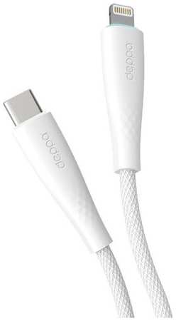 Кабель Deppa Fly 72533, Lightning (m) - USB Type-C (m), 1м, в оплетке, 2.4A, белый