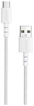 Кабель ANKER A8022, USB Type-C - USB-A, 0.9м, в оплетке, 3A, белый [a8022h21]