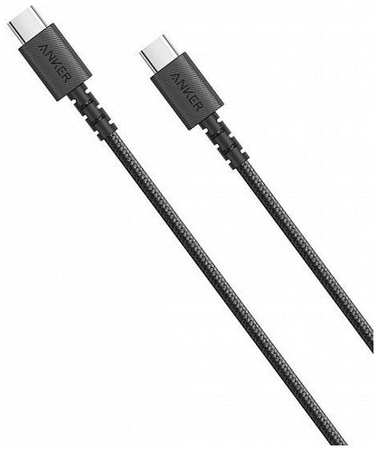 Кабель ANKER A8032, USB Type-C (m) - USB Type-C (m), 0.9м, в оплетке, 3A, черный [a8032h11] 9668566365