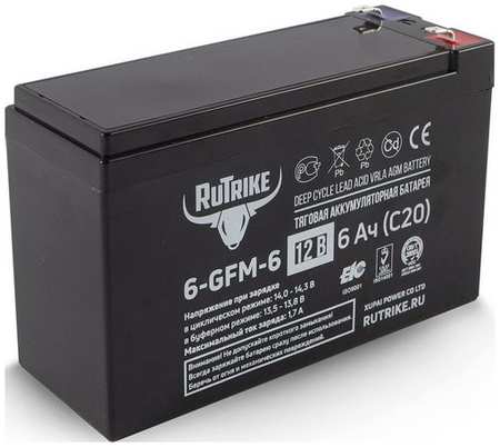 Аккумуляторная батарея для ИБП RUTRIKE 6-GFM-6 12В, 6Ач [23937] 9668569969