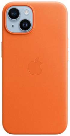 Чехол (клип-кейс) Apple Leather Case with MagSafe A2906, для Apple iPhone 14, оранжевый [mpp83zm/a] 9668574503